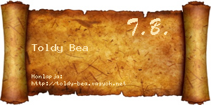 Toldy Bea névjegykártya